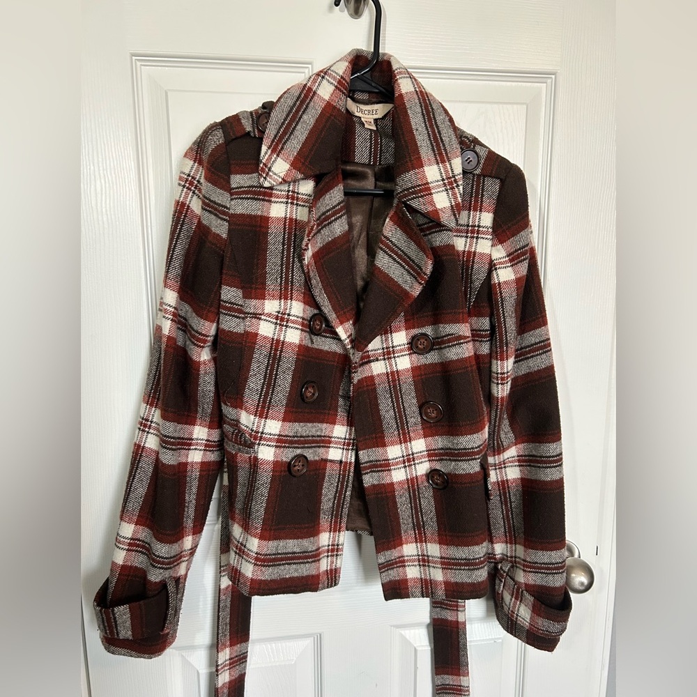 Decree, Women’s, Brown, Plaid, Jacket, M, Like New